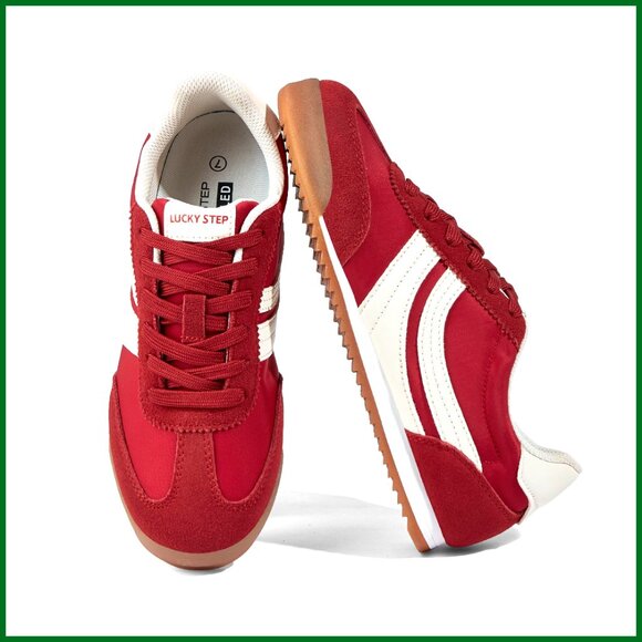 Women's Fashion Sneakers Lightweight Retro Lace Up Tennis Shoes